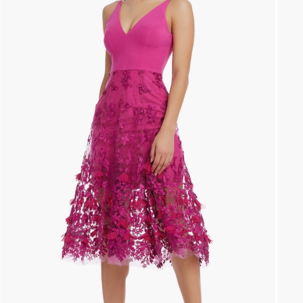 Dress the Population Magenta Lace Dress